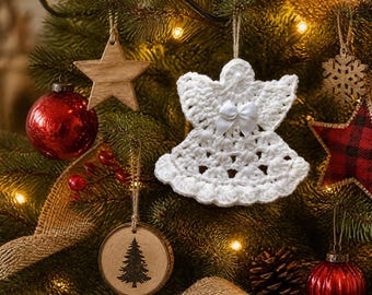 Crocheted Angel Christmas Tree Ornament - set of 10