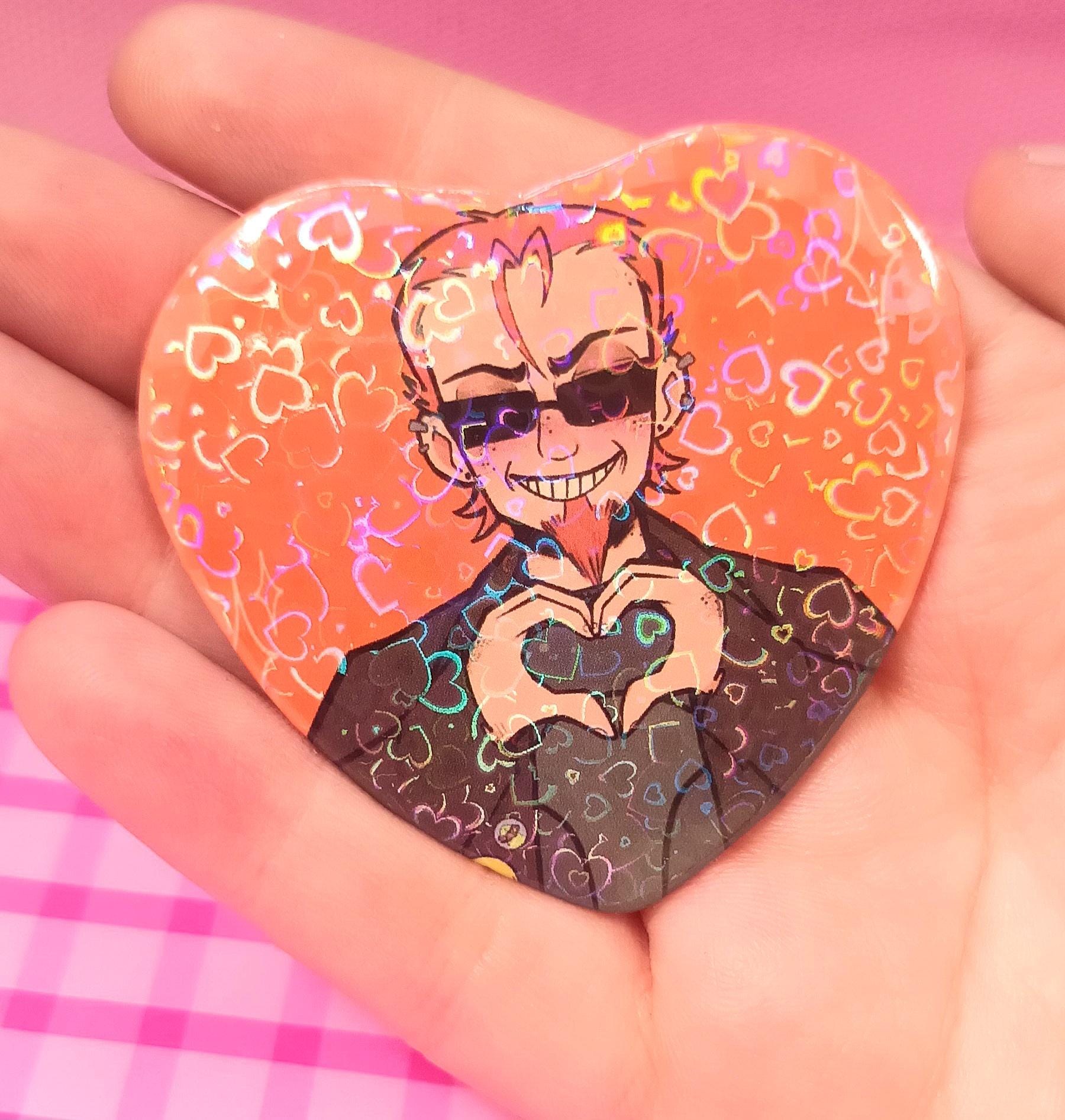 Postal Dude Heart Holographic Badge