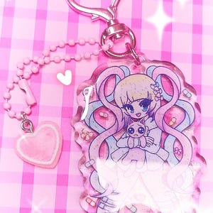 Needy stream Overload Kangel Glitter Acrylic  Epoxy Keychain and charm