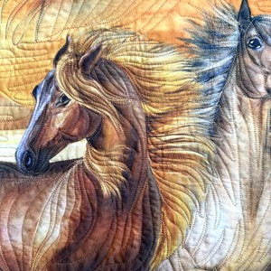 Horse Quilt 68&quot;X73&quot; Handmade Single Quilt
