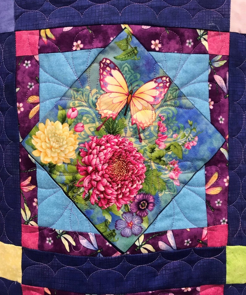 Twin Size Quilt From Gossamer Garden Fabric Etsy