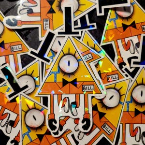 Theraprism Bill Cipher holografische sticker || Gravity Falls Book of Bill