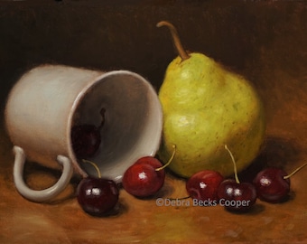 Pears and Cherries, Reproduction Fine Art Print