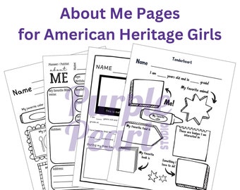 Printable About Me Pages for American Heritage Girls members (Pathfinder, Tenderheart, Explorer, Pioneer, Patriot) - AHG