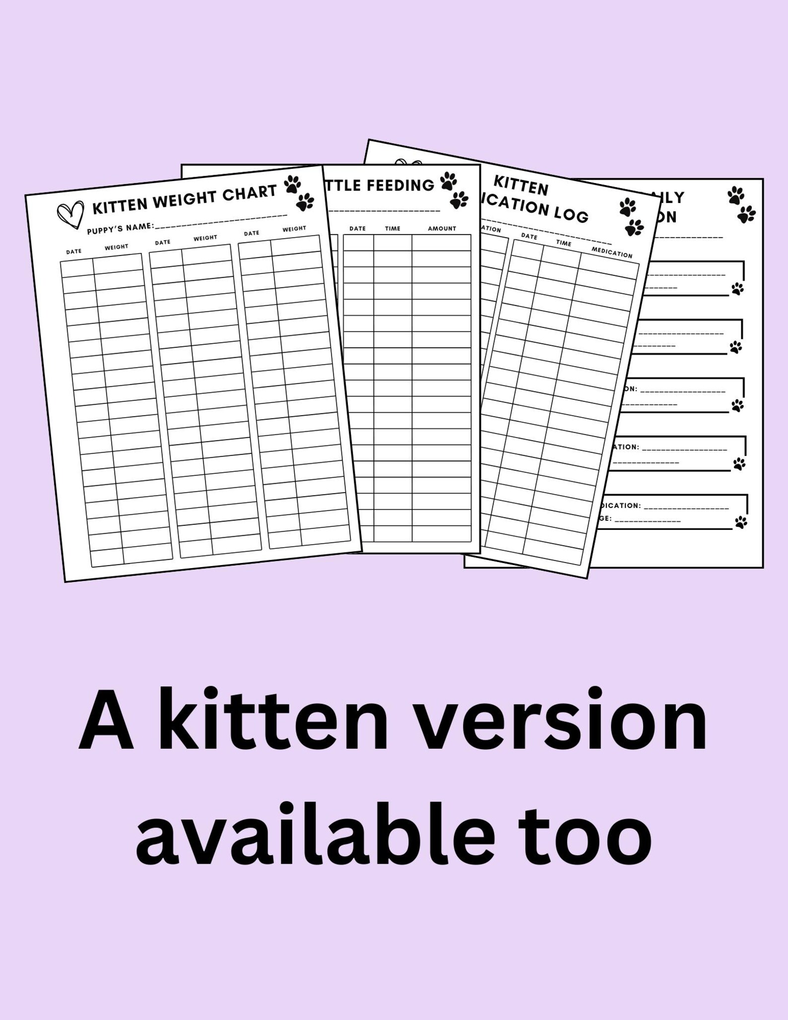 Printable Puppy Tracking Log Sheets - for All of Your Puppy's Health Needs. Perfect for ...