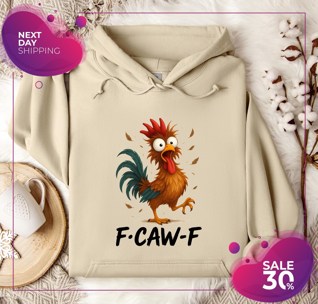 Felpa con cappuccio F-CAW-F Rooster, divertente felpa con Felpa con cappuccio F-CAW-F Rooster, divertente felpa con