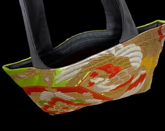 Good Luck Bird Vintage Japanese Kimono Bag, 14.2 Good Luck Bird Vintage Japanese Kimono Bag, 14.2