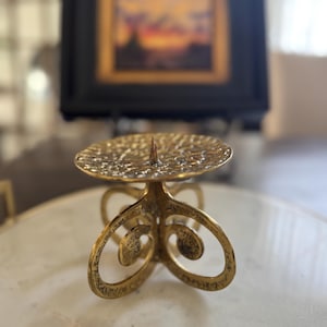 Vintage Brass Brutalist  Candle Holder made in Austria