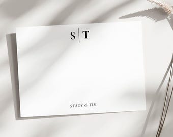Couples Stationary, Personalized Stationery, Notecard Set, Wedding ,Set of 20 with envelopes