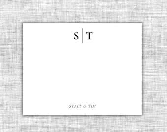 Couples Stationary, Personalized Stationery, Notecard Set, Wedding ,Set of 10 with envelopes