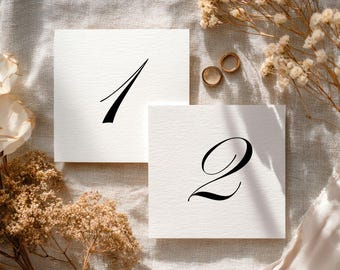 Wedding Table Numbers, Minimalist Wedding, 4 x 4, 1 thru 20