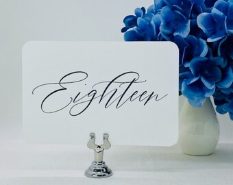 Table Numbers, Wedding Table Numbers, Deckled Edge Table Number Signs, Set of 16  ( 1 thru 16)