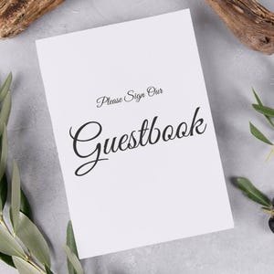 Printable Guestbook Sign 5x7 – Minimalist Wedding Table Sign – Modern Script PDF – DIY Reception Decor