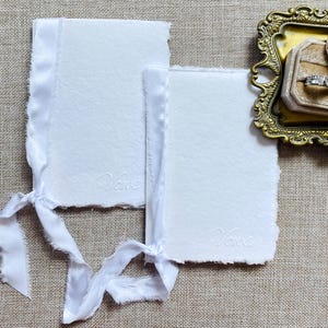 Wedding Vow Books Set of 2 – Embossed Vows – Minimalist Ceremony Keepsake – Neutral Elegant Vow Journals – Handmade Deckle Edge Paper