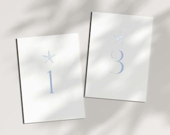 Beach Wedding Starfish Table Numbers 1 thru 20