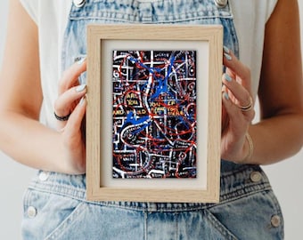 Abstract Graffiti Art Print, 5 x 7, Printed and Shipped