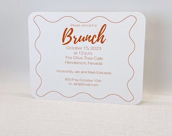 Party Invitations, Brunch Invitations with Envelopes, 5 x 7