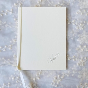 Wedding Vow Books Set of 2 Ivory — Embossed  Minimalist Ceremony Keepsake
