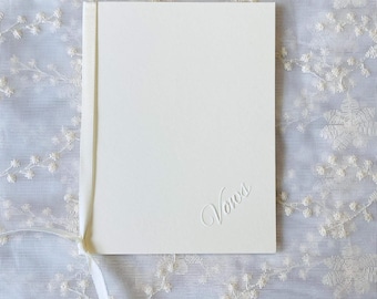 Wedding Vow Books Set of 2 Ivory — Embossed  Minimalist Ceremony Keepsake