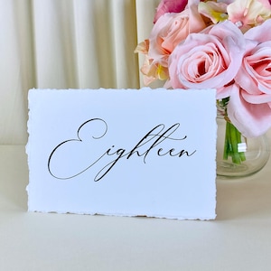 Wedding Table Numbers with a Deckle Edge, Reception Decorations Table Numbers for Weddings, 1 thru 20 by Gallery360Designs