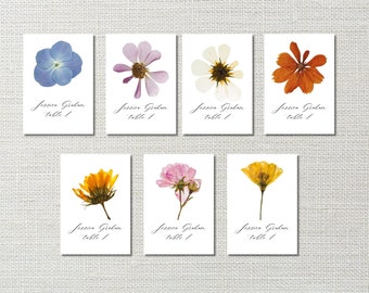 Pressed Flower Place Cards, Assorted Floral Graphics, Set of 25