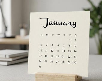 2027 Desktop Calendar, 4 x 4 Minimalist Calendar
