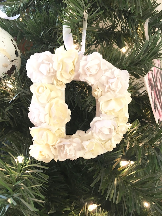 Initial Ornaments Floral Letter Ivory and White Floral | Etsy