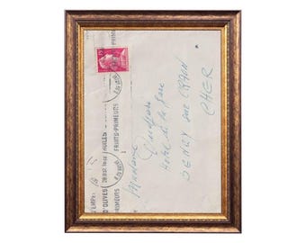 Vintage French Envelope Art Print, French Ephemera, Wall Art ( 8" x 10")