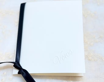 Wedding Vow Books Set of 2 Ivory — Embossed  Minimalist Ceremony Keepsake ( 5 x 4)
