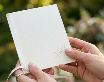 Wedding Vow Books Set of 2 Ivory — Embossed  Minimalist Ceremony Keepsake (5 x 4)