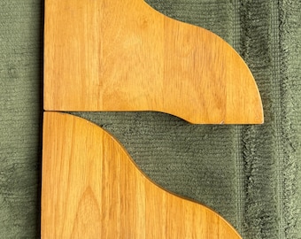 2 Salvaged Solid Wood Oak Slab Pedestal Feet, Repair, DIY