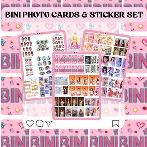 Set di cartoline fotografiche e adesivi Bini