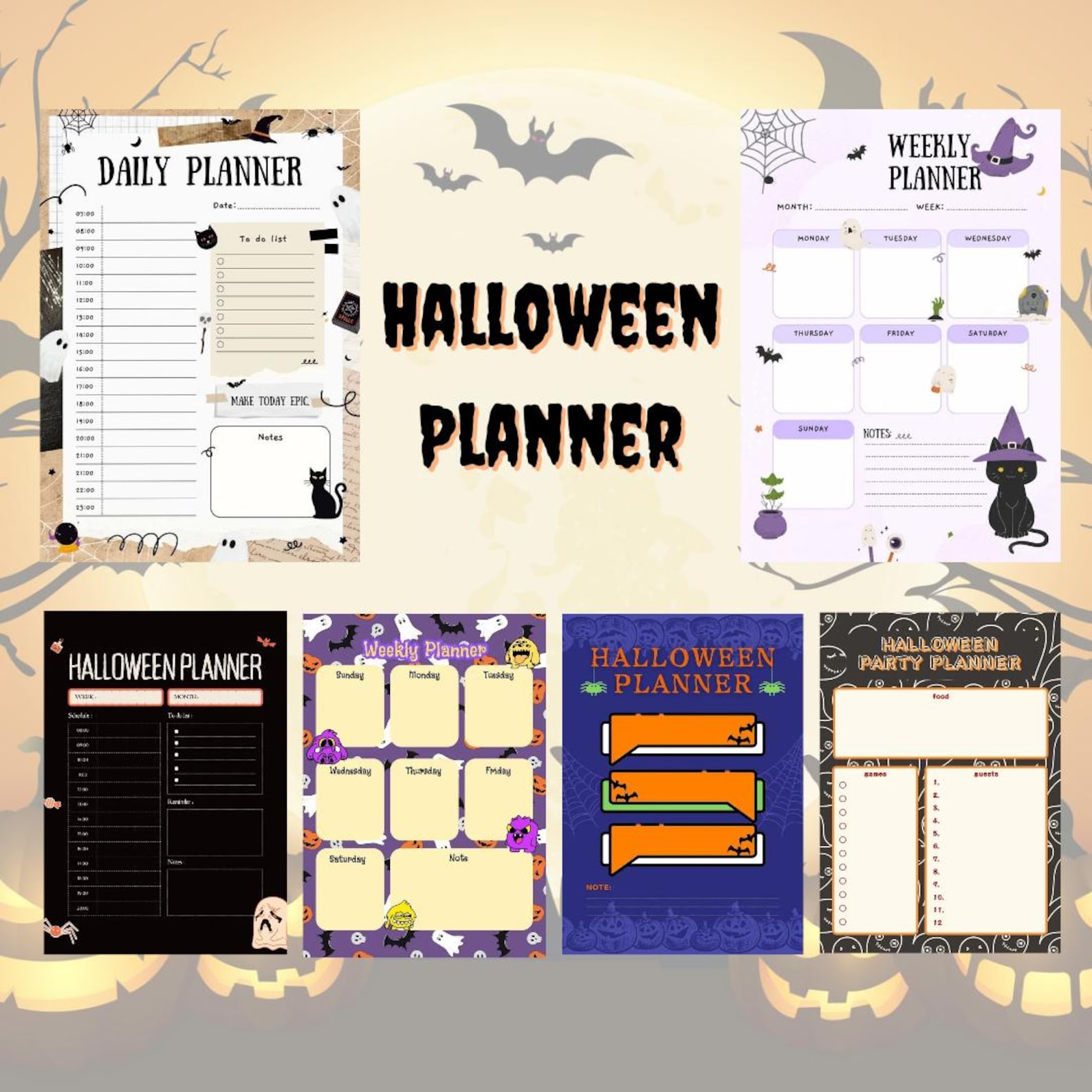 Halloween Templates Bundle - Etsy