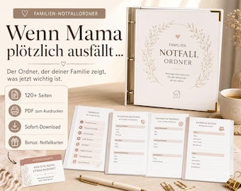 What if Mom is unavailable – Family Emergency Binder PDF, Daily Life Management Plan, Emergency Binder (German), Children's Emergency Plan, Family Advance Care Planning Folder