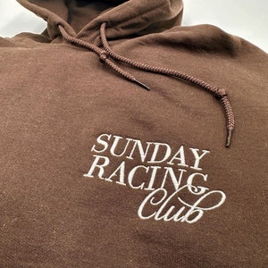 Embroidered SUNDAY RACING CLUB f1 sweatshirt/f1 hoodie/f1 gift/formula 1 sweatshirt/f1 hoodie/Father&#39;s Day/gifts for dad/unique f1 present