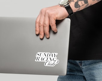 Formula 1 Sunday Racing Club Vinyl Decal Sticker, Racing Fan Car Laptop Sticker, Motorsport Lover Gift, F1 Aesthetic, Drive to Survive