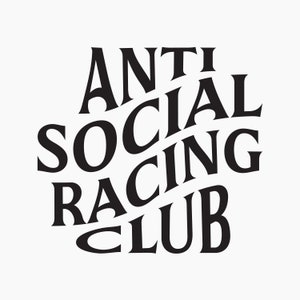 May include: Black and white graphic design with the text "Anti Social Social Club" in a stylized font.
