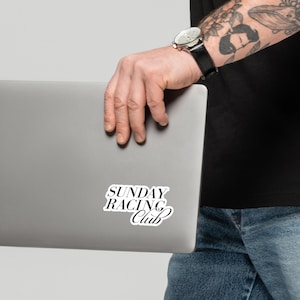 SUNDAY RACING CLUB Vinyl Decal/F1 Sticker/Formula 1 Sticker/F1 Decal/Formula 1 Decal/Laptop Sticker/F1 Gift/Formula 1 Gift/Father&#39;s Day