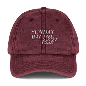 SUNDAY RACING CLUB Embroidered Vintage Hat/F1 cap/Formula 1 Hat/Formula One Hat/F1 Gift/F1 Fathers Day/Formula 1 Gift/Gift for Dad/Trendy