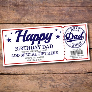 Bearbeitbare Happy Birthday Dad Geschenkgutschein Vorlage Druckbare Best Dad Ever Sport Fan Personalisierte Gutschein Gutschein Sofort-Download