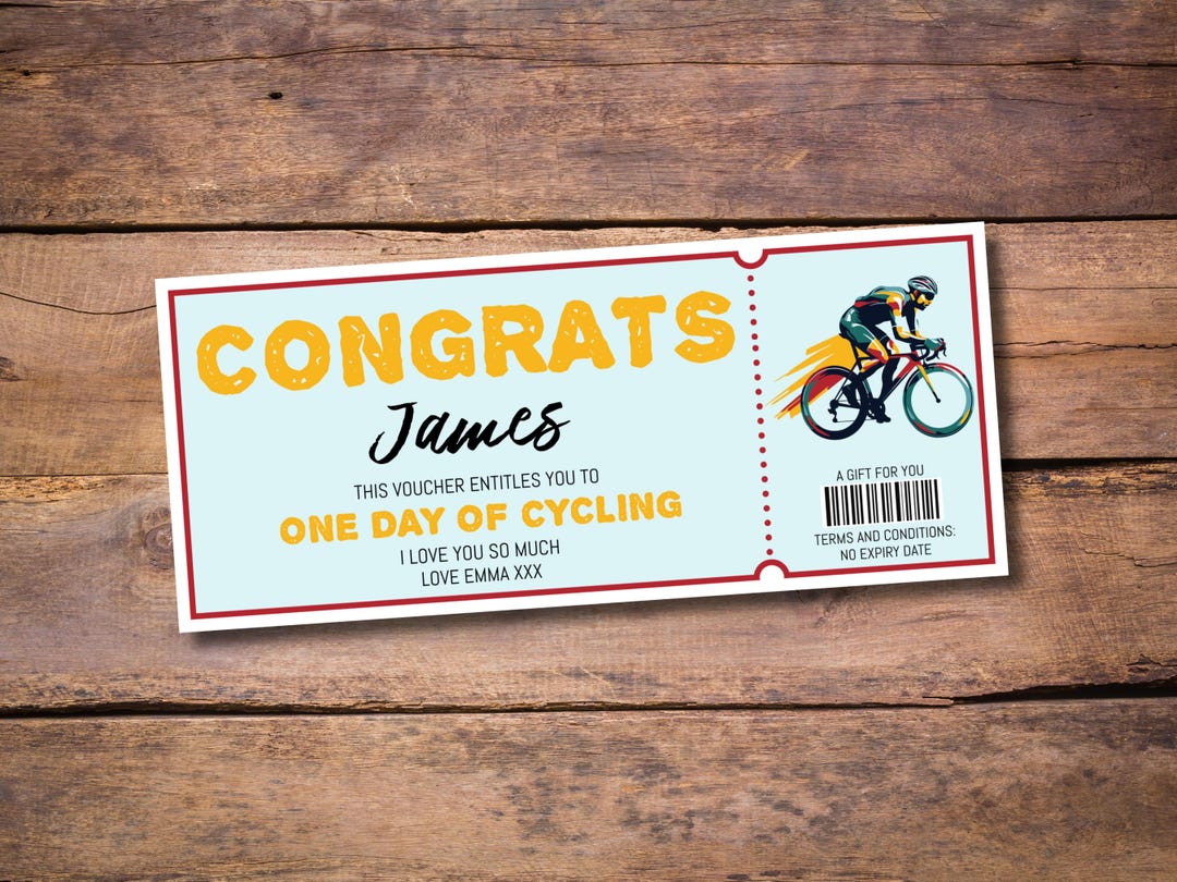 Editable Congrats One of Day Cycling Gift Certificate Template ...