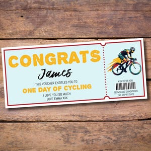 Editable Congrats One Of Day Cycling Gift Certificate Template Printable Road Bike Personalized Voucher Ticket Coupon Instant Download