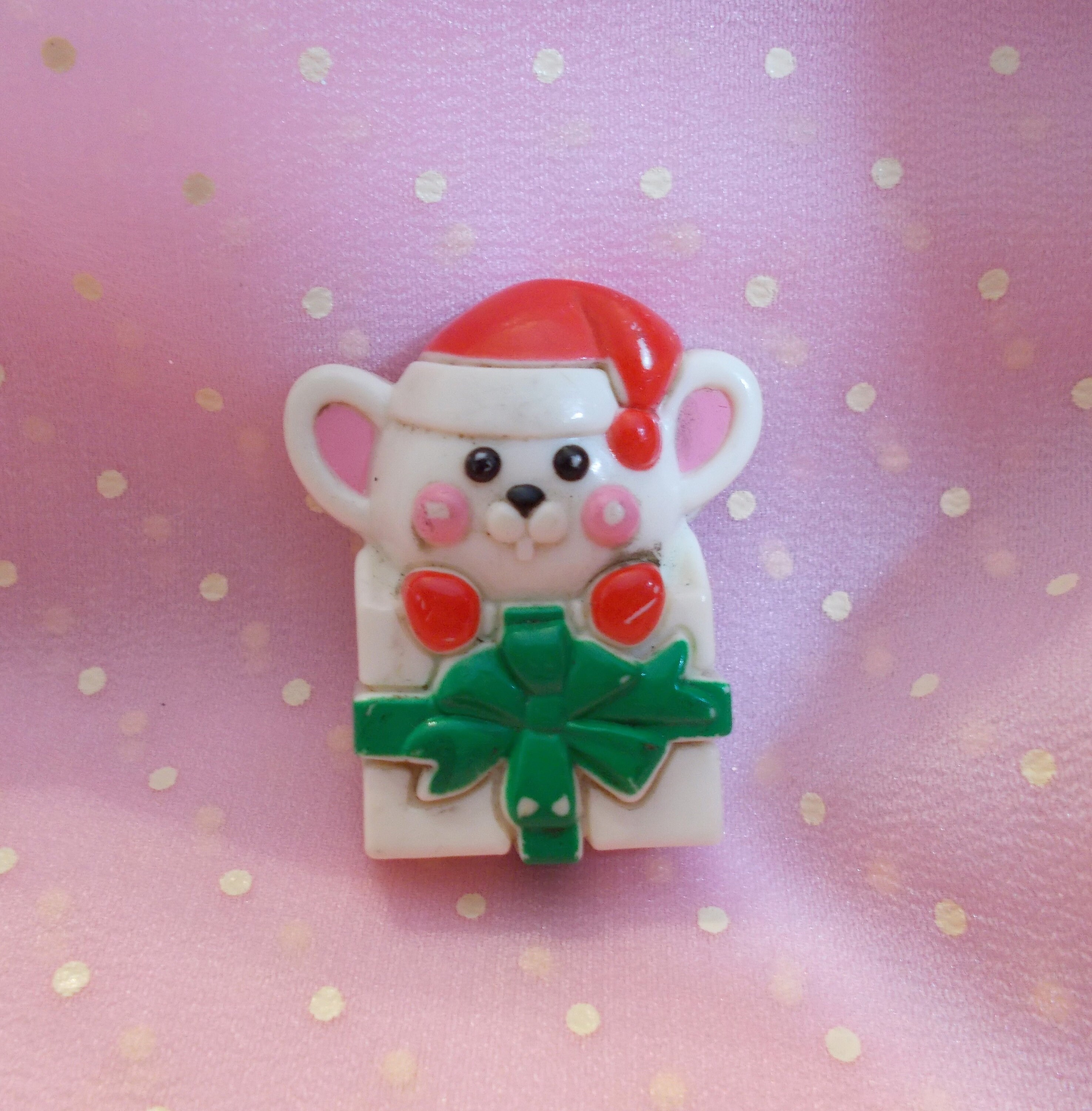 pink and green santa hat
