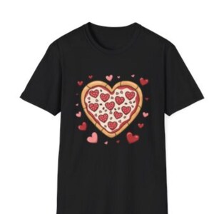 Pizza Heart T-Shirt, Foodie Tee, Love Pizza Shirt, Unisex Softstyle Tee, Pizza Lover Gift