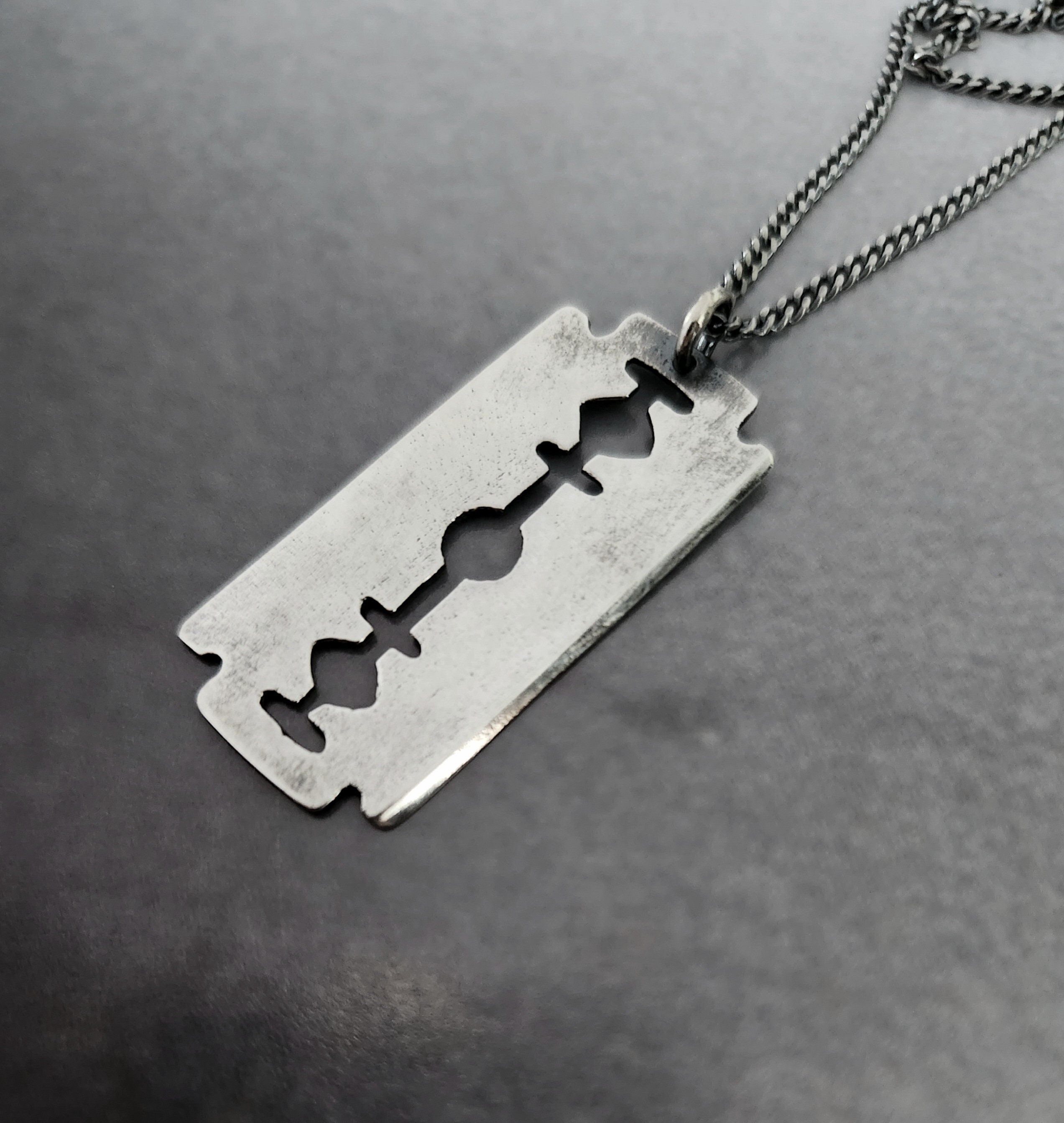 Compression Razor Blade Layered Necklace