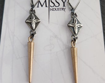 Sample sale- Bronze Spikes earrings