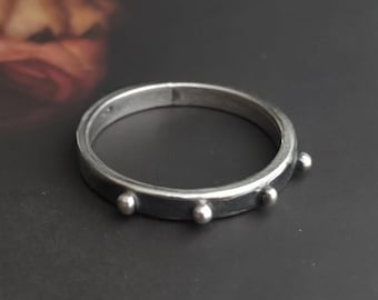 4AM silver ring