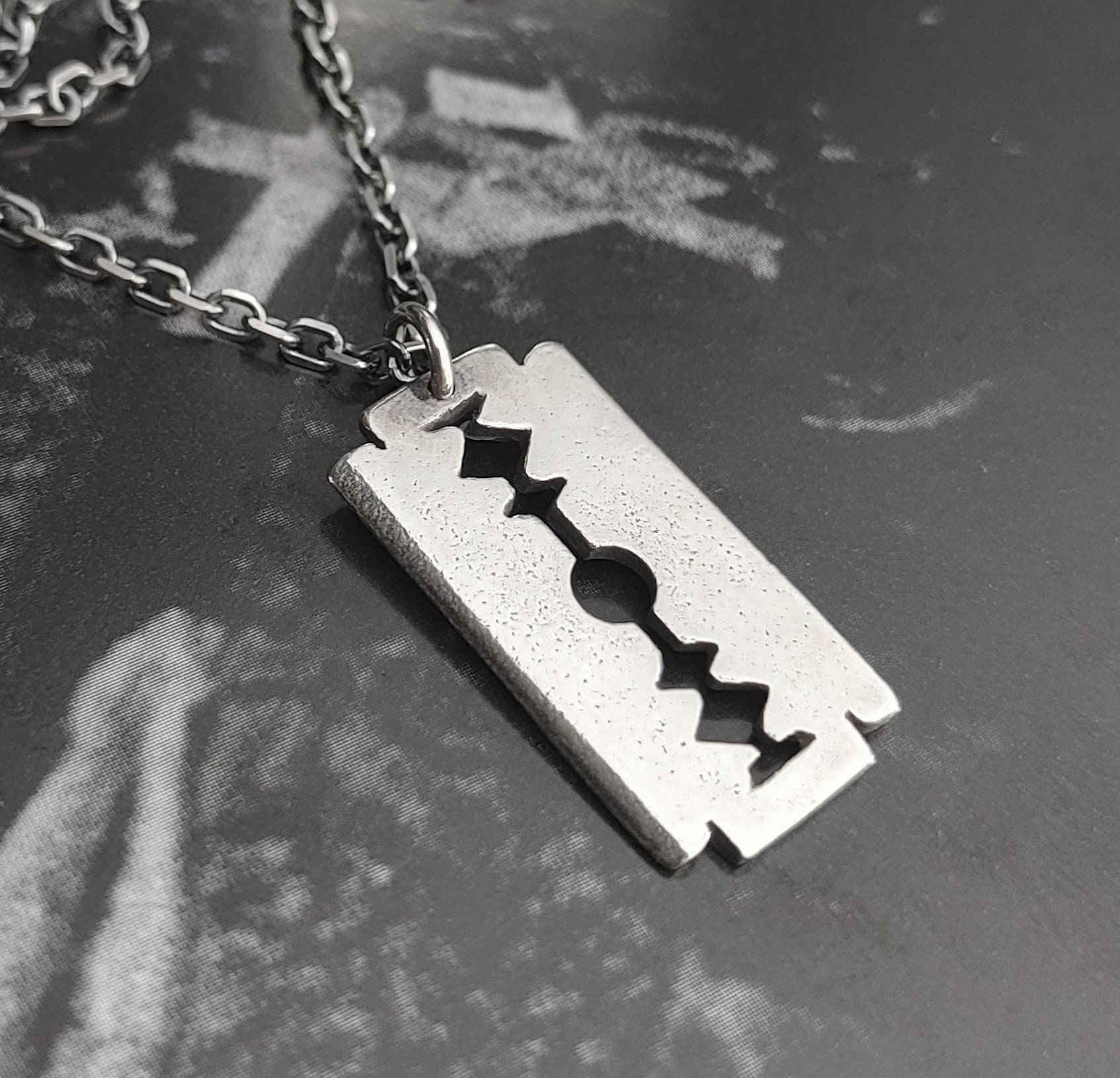 Necklace - Dimebag Darrell Pendant NEW - Diagonal Razor Blade