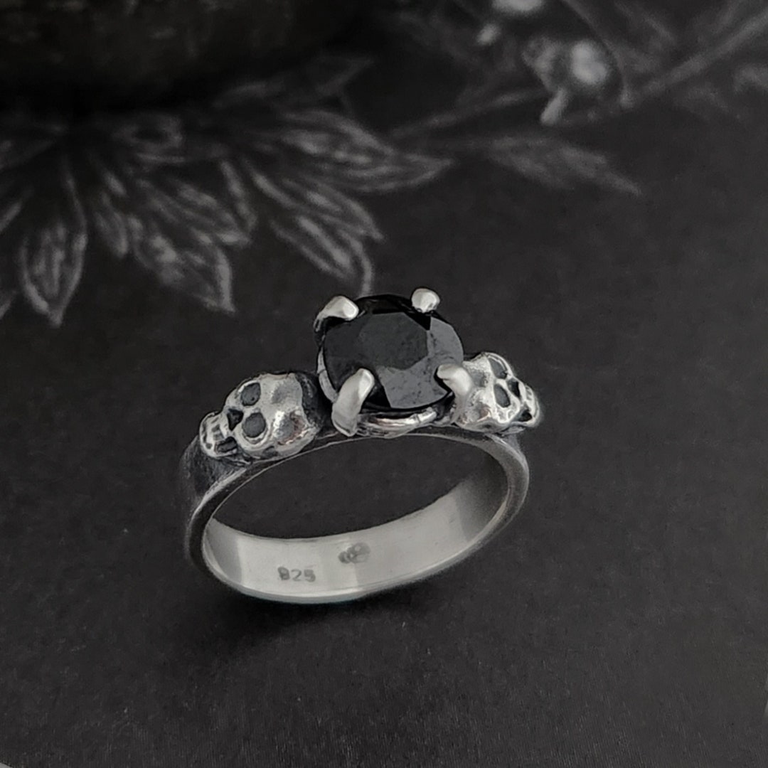 TILL THE END Ring With Black Spinel - Etsy