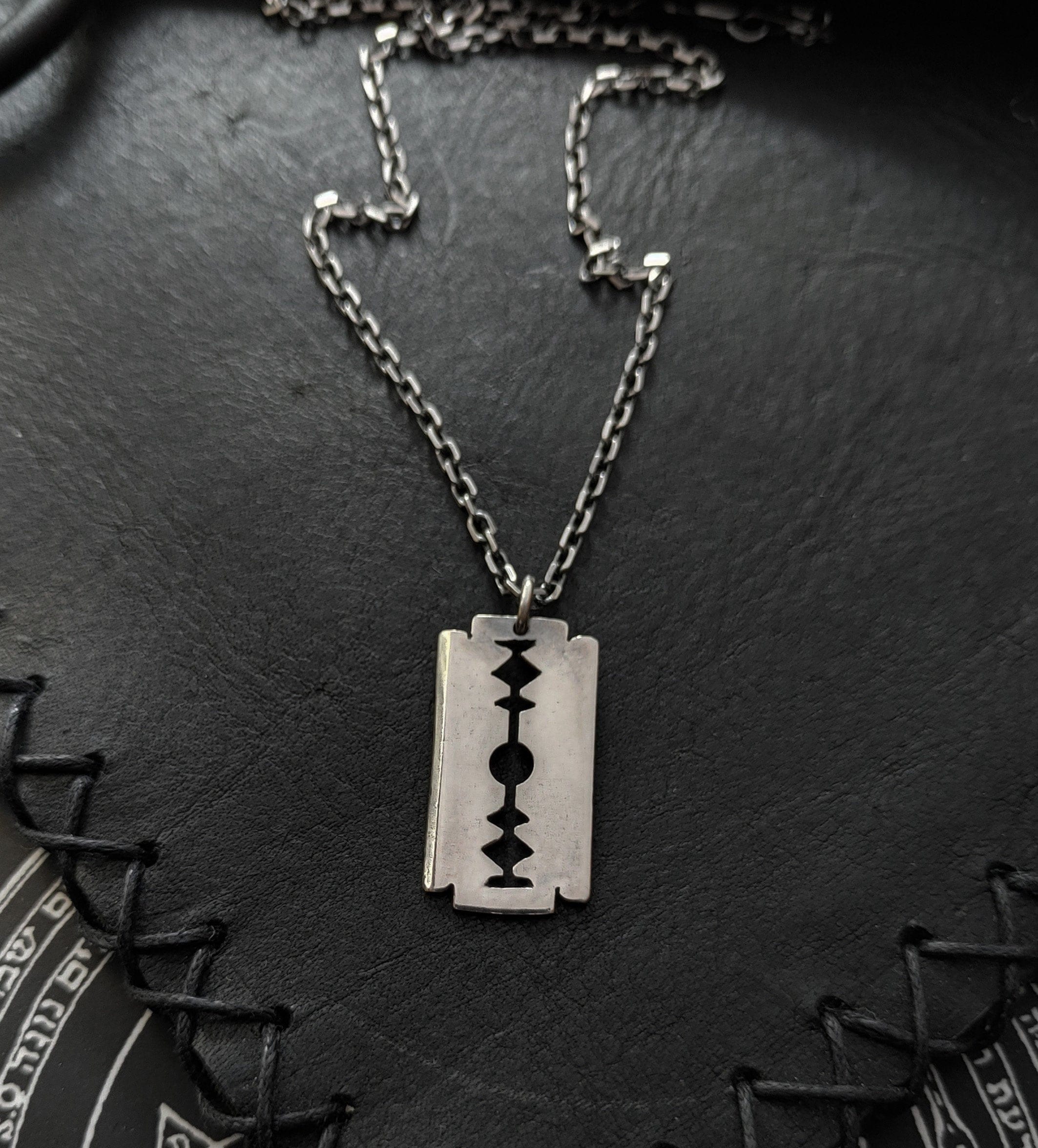 Jessi Unisex Razor Blade Charm Necklace